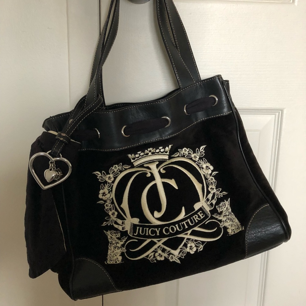 Juicy Couture Black Velour Daydreamer Bag